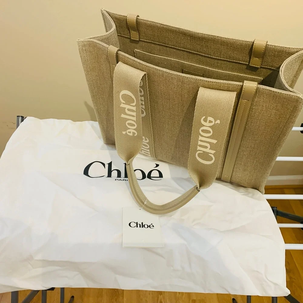 NWT CHLOÉ Medium Woody Tote Bag in Boyish Brown - Picture 9 of 12